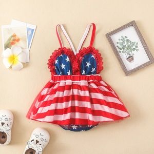 Infant girl’s Independence Day themed romper size 12 months